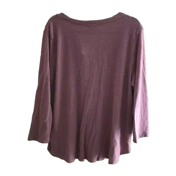 Nine Britton Abigail Pink Henley Long Sleeve Pullover Top Womans Plus Size 3X - Picture 2 of 5